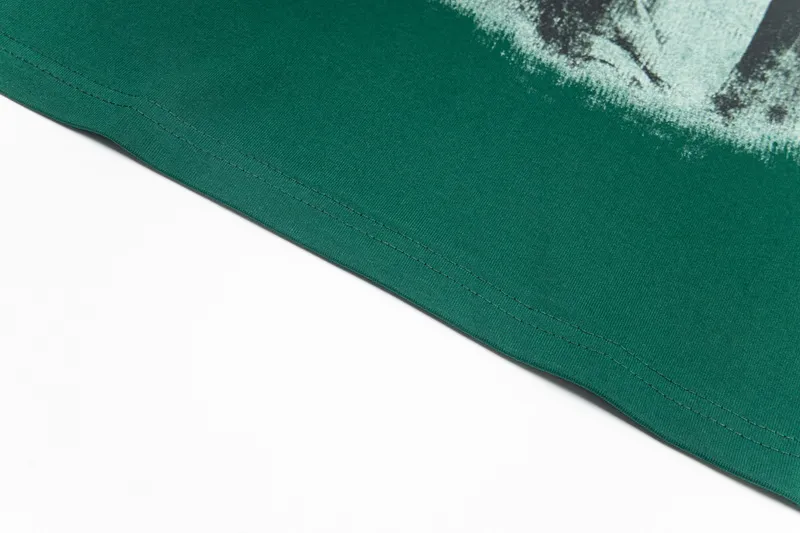 100💰 S07# Mechao SAINT white ink direct-injection pure cotton 260g loose short-sleeved T-shirt 27 black, green S-XL